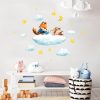 Auf dem Bild ist das Produkt: Wandtattoo Kinderzimmer Fuchs und Hase auf Wolke mit Mond und Sternen Dekoration Babyzimmer zum Preis von €34.9 abgebildet.