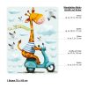 Auf dem Bild ist das Produkt: Wandtattoo Kinderzimmer Giraffe auf Roller Scooter, Dekoration Babyzimmer zum Preis von €29.9 abgebildet.