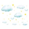 Wandtattoo Kinderzimmer Große Wolken und Sterne Dekoration Babyzimmer Auf dem Bild ist das Produkt: Wandtattoo Kinderzimmer Große Wolken und Sterne Dekoration Babyzimmer zum Preis von €39.90 abgebildet.
