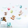 Auf dem Bild ist das Produkt: Wandtattoo Kinderzimmer Hase, Maus und Fuchs mit Luftballons, Wolken und Schmetterlinge Dekoration Babyzimmer zum Preis von €29.9 abgebildet.