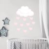 Wandtattoo Kinderzimmer Wolke und rosa Herzen, Dekoration Babyzimmer Mädchen Auf dem Bild ist das Produkt: Wandtattoo Kinderzimmer Wolke und rosa Herzen, Dekoration Babyzimmer Mädchen zum Preis von €29.9 abgebildet.