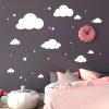 Auf dem Bild ist das Produkt: Wandtattoo Kinderzimmer Wolken Sterne Wandsticker Set – Farbe weiß zum Preis von €22.90 abgebildet.