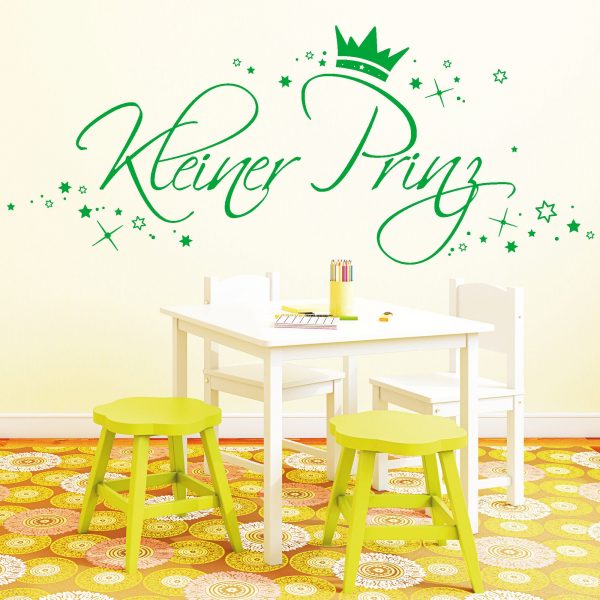 Auf dem Bild ist das Produkt: Wandtattoo Kleiner Prinz mit vielen Sternen Krone, Dekoration Kinderzimmer zum Preis von €22.9 abgebildet.