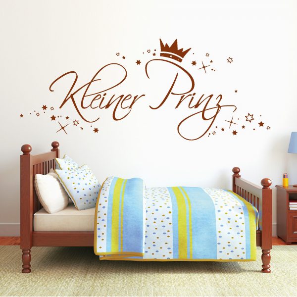 Auf dem Bild ist das Produkt: Wandtattoo Kleiner Prinz mit vielen Sternen Krone, Dekoration Kinderzimmer zum Preis von €22.9 abgebildet.