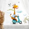 Wiederverwendbares Fensterbild Frühling Ostern Giraffe auf Motorroller, Fensterdeko Kinderzimmer Kind, Frühlingsdeko Auf dem Bild ist das Produkt: Wiederverwendbares Fensterbild Frühling Ostern Giraffe auf Motorroller, Fensterdeko Kinderzimmer Kind, Frühlingsdeko zum Preis von €14.9 abgebildet.