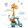 Wiederverwendbares Fensterbild Frühling Ostern Giraffe auf Motorroller, Fensterdeko Kinderzimmer Kind, Frühlingsdeko Auf dem Bild ist das Produkt: Wiederverwendbares Fensterbild Frühling Ostern Giraffe auf Motorroller, Fensterdeko Kinderzimmer Kind, Frühlingsdeko zum Preis von €14.9 abgebildet.