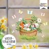 Auf dem Bild ist das Produkt: Wiederverwendbares Fensterbild Frühling Ostern Tiere im Korb, Fensterdeko Kinderzimmer Kind, Frühlingsdeko, Osterdeko zum Preis von €14.9 abgebildet.