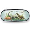 Auf dem Bild ist das Produkt: Federtasche Stiftebox Schlampermäppchen Dinosaurier personalisiert Wunschname Schulanfang Schule zum Preis von €19.90 abgebildet.