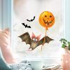 Auf dem Bild ist das Produkt: Fensterbild Halloween Fledermaus Kürbis Fensterdeko Kinderzimmer Kind Fensterfolie Fensterdekoration zum Preis von €13.90 abgebildet.