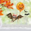 Auf dem Bild ist das Produkt: Fensterbild Halloween Fledermaus Kürbis Fensterdeko Kinderzimmer Kind Fensterfolie Fensterdekoration zum Preis von €13.90 abgebildet.