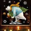 Auf dem Bild ist das Produkt: Fensterbild Weihnachten Winter Eisbär mit Tannenbaum auf Roller und Schneeflocken Kinderzimmer Fenster Weihnachtsdeko zum Preis von €13.90 abgebildet.