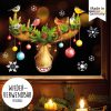 Auf dem Bild ist das Produkt: Fensterbild Weihnachten Winter Elch Geweih Weihnachtskugeln Schneeflocken Adventsdeko wiederverwendbar zum Preis von €13.90 abgebildet.