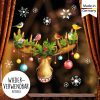 Auf dem Bild ist das Produkt: Fensterbild Weihnachten Winter Elch Geweih Weihnachtskugeln Schneeflocken Adventsdeko wiederverwendbar zum Preis von €13.90 abgebildet.