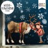 Auf dem Bild ist das Produkt: Fensterbild Weihnachten Winter Mädchen Rentier Elch Schneeflocken Fensteraufkleber wiederverwendbar zum Preis von €13.90 abgebildet.