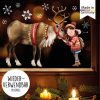 Auf dem Bild ist das Produkt: Fensterbild Weihnachten Winter Mädchen Rentier Elch Schneeflocken Fensteraufkleber wiederverwendbar zum Preis von €13.90 abgebildet.