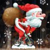 Auf dem Bild ist das Produkt: Fensterbild Weihnachten Winter Weihnachtsmann Fahrrad Adventsdeko Fensteraufkleber Fensterfolie wiederverwendbar zum Preis von €13.90 abgebildet.