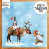 Fensterbild Weihnachten Winter Zwerg mit Hirsch Elch mit Schneeflocken Adventsdeko wiederverwendbar Auf dem Bild ist das Produkt: Fensterbild Weihnachten Winter Zwerg mit Hirsch Elch mit Schneeflocken Adventsdeko wiederverwendbar zum Preis von €13.90 abgebildet.
