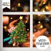 Auf dem Bild ist das Produkt: Fensterbild Weihnachten Winter Zwerg Tannenbaum Sterne Schneeflocken Fensteraufkleber Kinderzimmer Weihnachtsdeko wiederverwendbar zum Preis von €13.90 abgebildet.