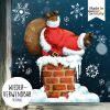 Auf dem Bild ist das Produkt: Fensterbild Weihnachten Winter Weihnachtsmann Schornstein mit Schneeflocken Adventsdeko wiederverwendbar zum Preis von €13.90 abgebildet.