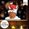 Auf dem Bild ist das Produkt: Fensterbild Weihnachten Winter Weihnachtsmann Schornstein mit Schneeflocken Adventsdeko wiederverwendbar zum Preis von €13.90 abgebildet.