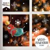 Auf dem Bild ist das Produkt: Wiederverwendbares Fensterbild Weihnachten Winter Monster Adventsdeko Kinderzimmer zum Preis von €13.90 abgebildet.