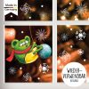 Auf dem Bild ist das Produkt: Wiederverwendbares Fensterbild Weihnachten Winter Monster Adventsdeko Kinderzimmer zum Preis von €13.90 abgebildet.