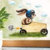 Auf dem Bild ist das Produkt: Fensterbild Frühling Ostern Hase blau Seifenkiste Rennauto wiederverwendbare Fensterdeko Kinderzimmer Kind, Frühlingsdekoration, Osterdeko zum Preis von €13.90 abgebildet.