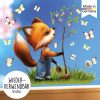 Auf dem Bild ist das Produkt: Fensterbild Frühling Ostern Fuchs mit Baum Schmetterlinge Fensterdeko Kinderzimmer Kind, Osterdekoration, Frühlingsdeko zum Preis von €12.9 abgebildet.