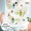 Auf dem Bild ist das Produkt: Fensterbild Frühling Vögel Vogelhäuschen Ast Fensterdeko Kinderzimmer Kind Frühlingsdeko Osterdeko zum Preis von €14.9 abgebildet.