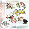 Auf dem Bild ist das Produkt: Wiederverwendbares Fensterbild Frühling Vögel Vogelset Fensteraufkleber Kinderzimmer Baby Kind, Frühlingsdeko, Osterdeko zum Preis von €14.9 abgebildet.