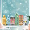 Auf dem Bild ist das Produkt: Wiederverwendbares Fensterbild Weihnachten Winterstadt Giebelhäuser Hanse Rostocker Altstadt, Fensterdekoration Winter zum Preis von €13.90 abgebildet.