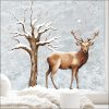 Auf dem Bild ist das Produkt: Fensterbild Weihnachten Winter Hirsch Schnee Baum wiederverwendbarer Fensteraufkleber Weihnachtsdeko zum Preis von €13.90 abgebildet.