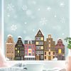 Auf dem Bild ist das Produkt: Wiederverwendbares Fensterbild Weihnachten Winterstadt Amsterdam zum Preis von €13.90 abgebildet.