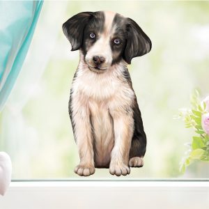 Auf dem Bild ist das Produkt: Fensterbild Hund Australian Shepherd, Fensterdeko Kinderzimmer Kind Osterdeko Frühlingsdeko zum Preis von €14.9 abgebildet.