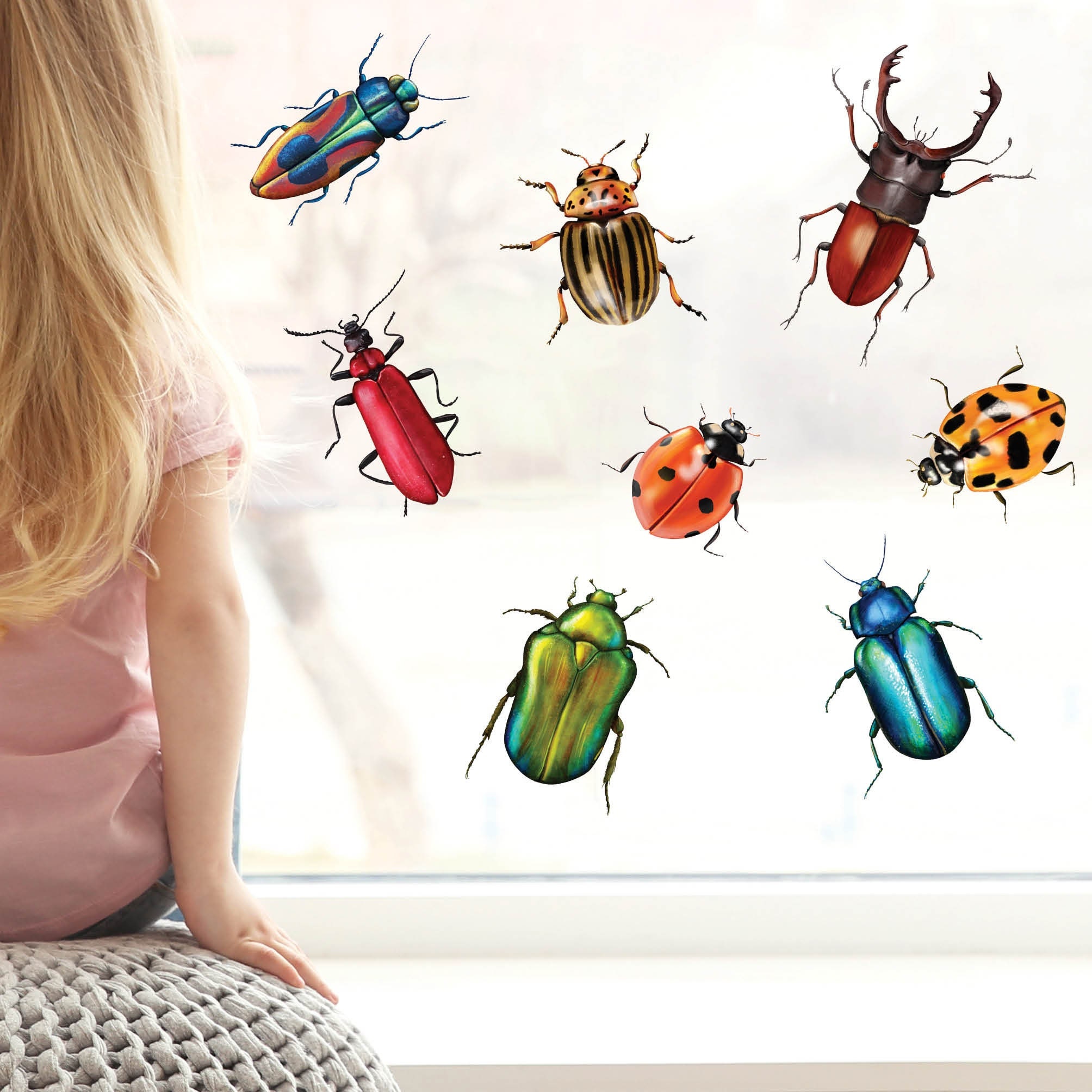 Fensterbild Käfer Fensterdeko Kinderzimmer Kind, Frühlingsdeko