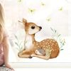 Auf dem Bild ist das Produkt: Fensterbild Rehkitz und Igel mit Schmetterlingen, Herbst Frühling Fensterdeko wiederverwendbare Fensteraufkleber Kinderzimmer Kinder zum Preis von €13.90 abgebildet.