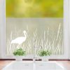 Sichtschutzfolie Storch und Gräser Wildblumen florale Fensterfolie Fensterdeko Milchglasfolie Folie Fenster Auf dem Bild ist das Produkt: Sichtschutzfolie Storch und Gräser Wildblumen florale Fensterfolie Fensterdeko Milchglasfolie Folie Fenster zum Preis von €24.9 abgebildet.