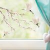 Auf dem Bild ist das Produkt: Fensterbild Frühling Magnolienzweig mit Kranichen bunt farbig wiederverwendbare Fensteraufkleber Kinderzimmer Baby Kind, Osterdeko zum Preis von €13.90 abgebildet.