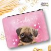 Auf dem Bild ist das Produkt: Gefüllte Federtasche Federmappe Mops Hund personalisiert mit Wunschnamen Mädchen, Geschenk Geburtstag, Einschulungsgeschenk zum Preis von €29.9 abgebildet.