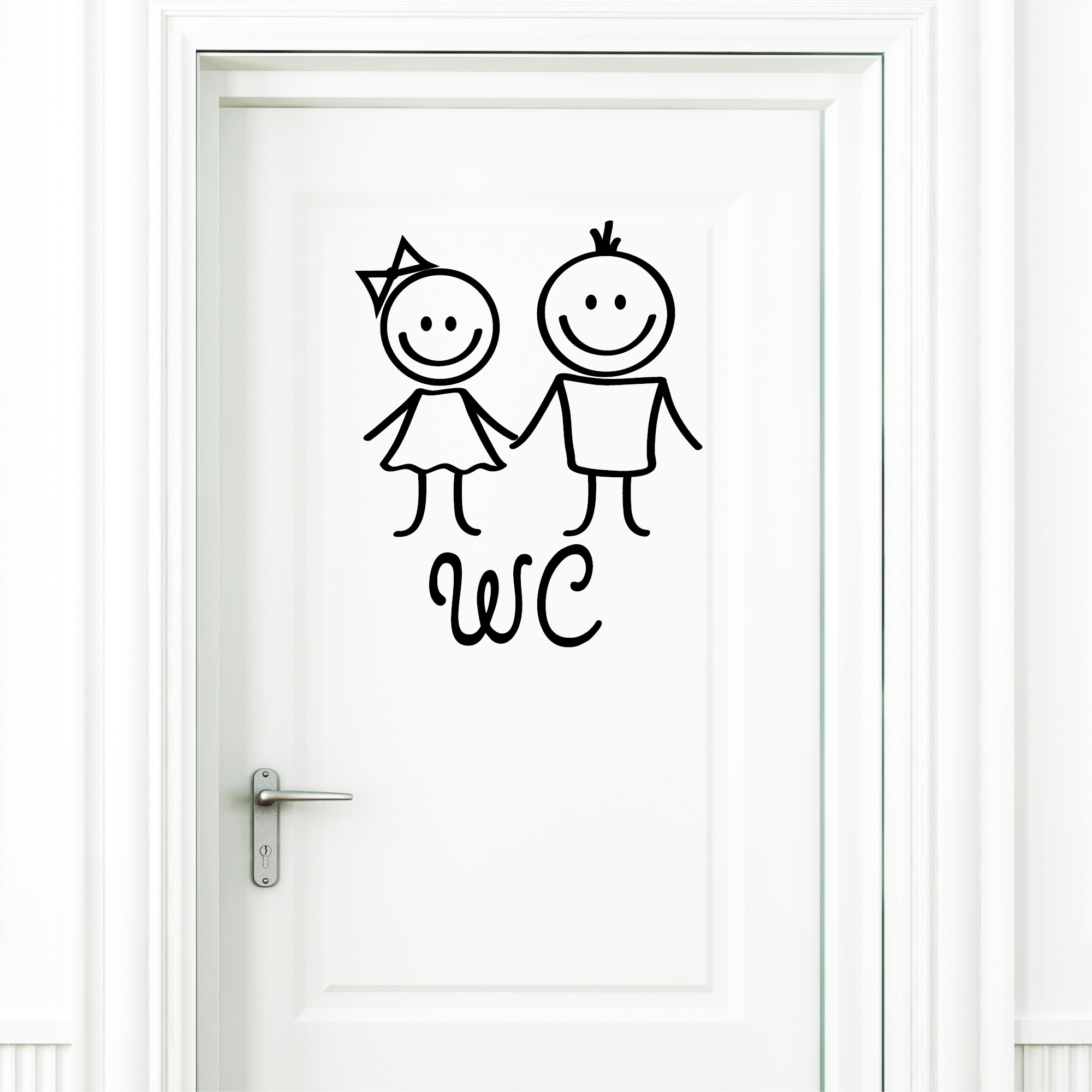 Auf dem Bild ist das Produkt: Wandtattoo Türaufkleber WC Frau und Mann Aufkleber 20 x 24 cm zum Preis von €9.9 abgebildet.