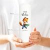 Auf dem Bild ist das Produkt: Kerze zur Einschulung Fuchs mit Buch personalisiert mit Namen und Datum anpassbares Geschenk zum Preis von €6.40 abgebildet.