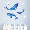 Wandtattoo Kinderzimmer aquarellierte Wale Blasen Dekoration Babyzimmer Badezimmer Auf dem Bild ist das Produkt: Wandtattoo Kinderzimmer aquarellierte Wale Blasen Dekoration Babyzimmer Badezimmer zum Preis von €29.9 abgebildet.