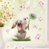 Auf dem Bild ist das Produkt: Fensterbild Frühling Ostern Hase Pusteblume Schmetterlinge Fensterdeko Kinder, Frühlingsdeko, Osterdeko zum Preis von €13.90 abgebildet.
