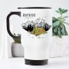 Edelstahl Thermobecher To Go mit Griff bedruckt Zelt und Berge Adventure begins Geschenk Geburtstag 390 ml Auf dem Bild ist das Produkt: Edelstahl Thermobecher To Go mit Griff bedruckt Zelt und Berge Adventure begins Geschenk Geburtstag 390 ml zum Preis von €21.9 abgebildet.