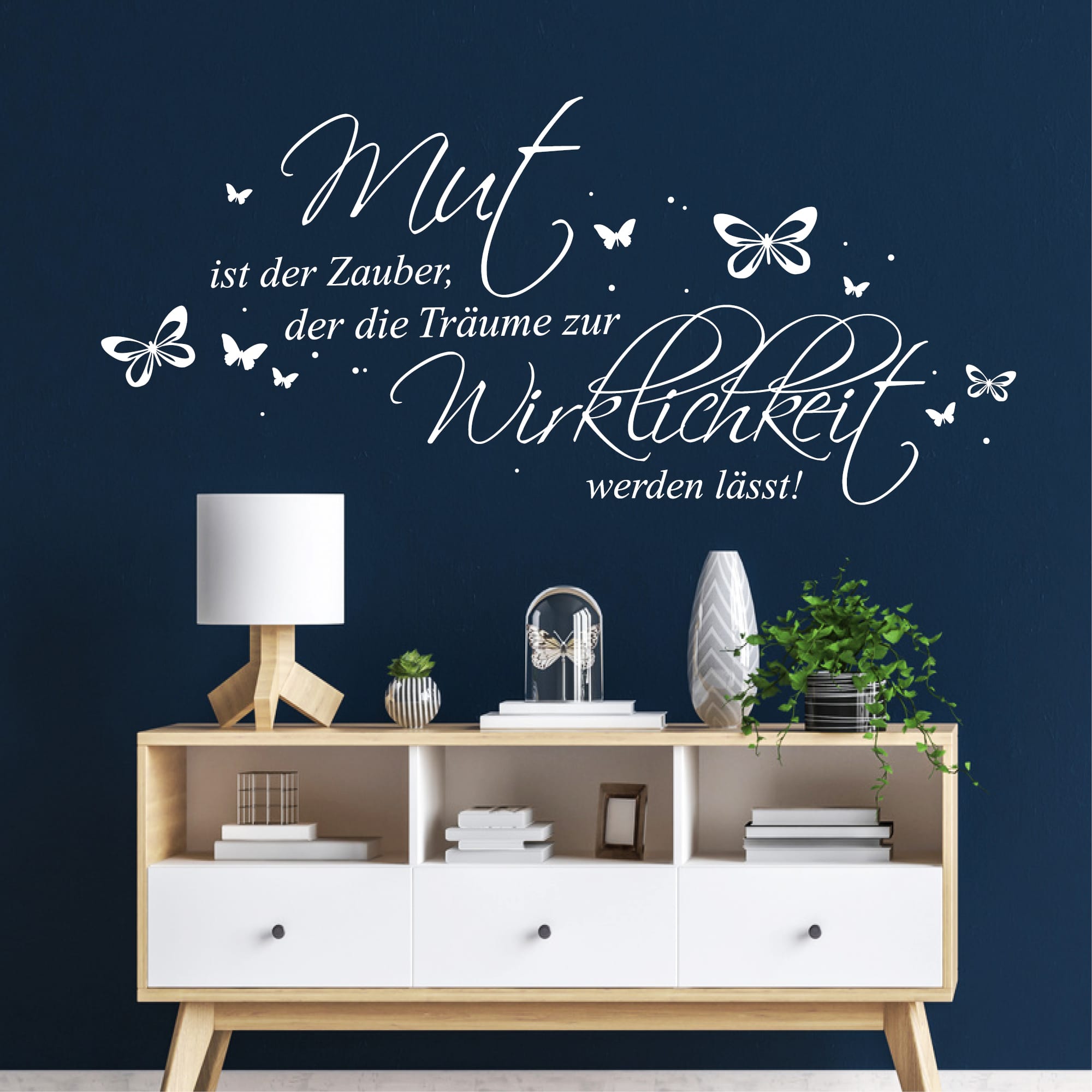 Wandtattoo Spruch Mut ist der Zauber der die Träume Wirklichkeit werden lässt Zitat Wandbild Wandaufkleber