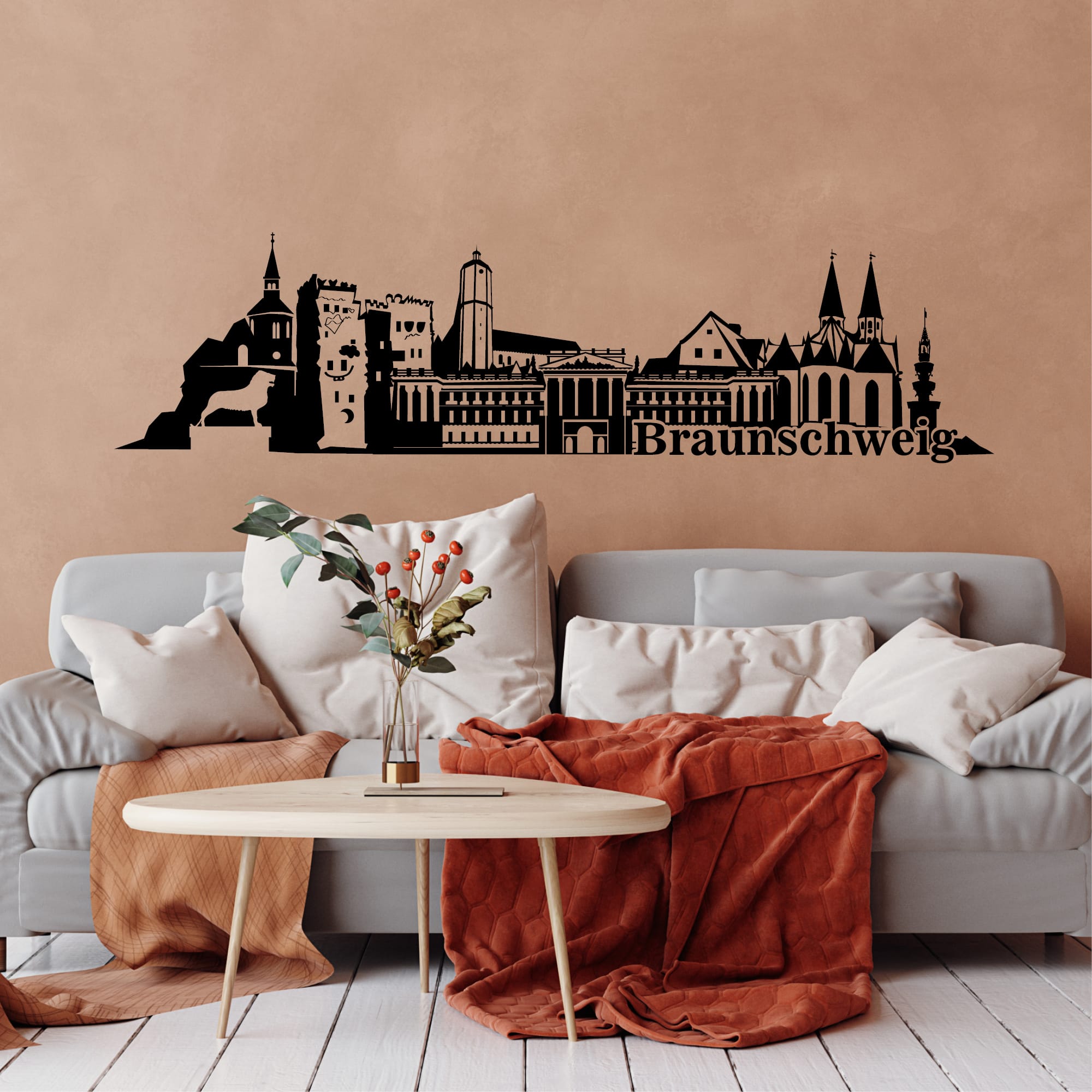 Wandtattoo Skyline Braunschweig Niedersachsen Wandaufkleber Heimat Heimatliebe