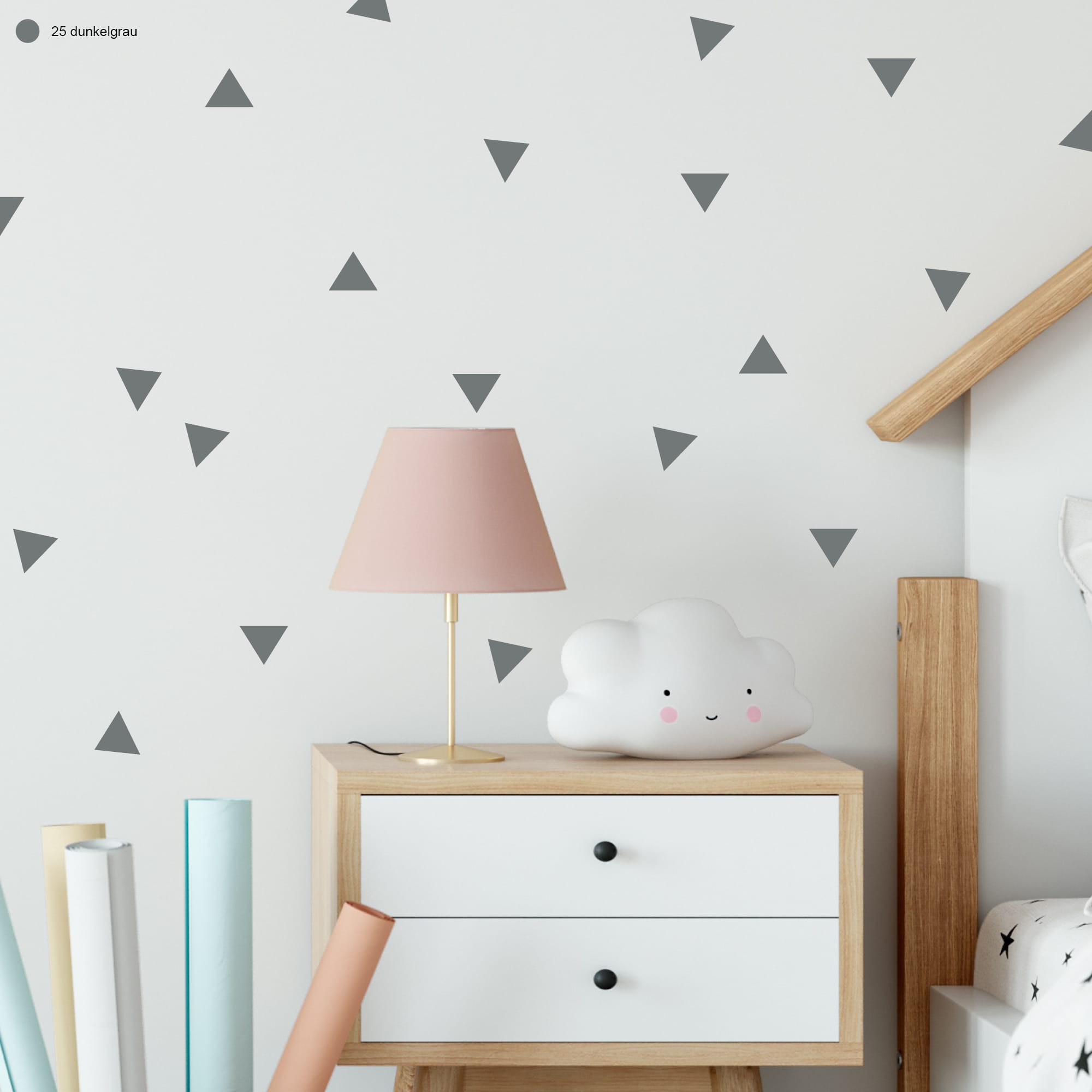 Auf dem Bild ist das Produkt: Wandtattoo Aufkleber Sticker Deko Dreiecke – 50 Stück im Set Wanddekoration zum Preis von €9.9 abgebildet.