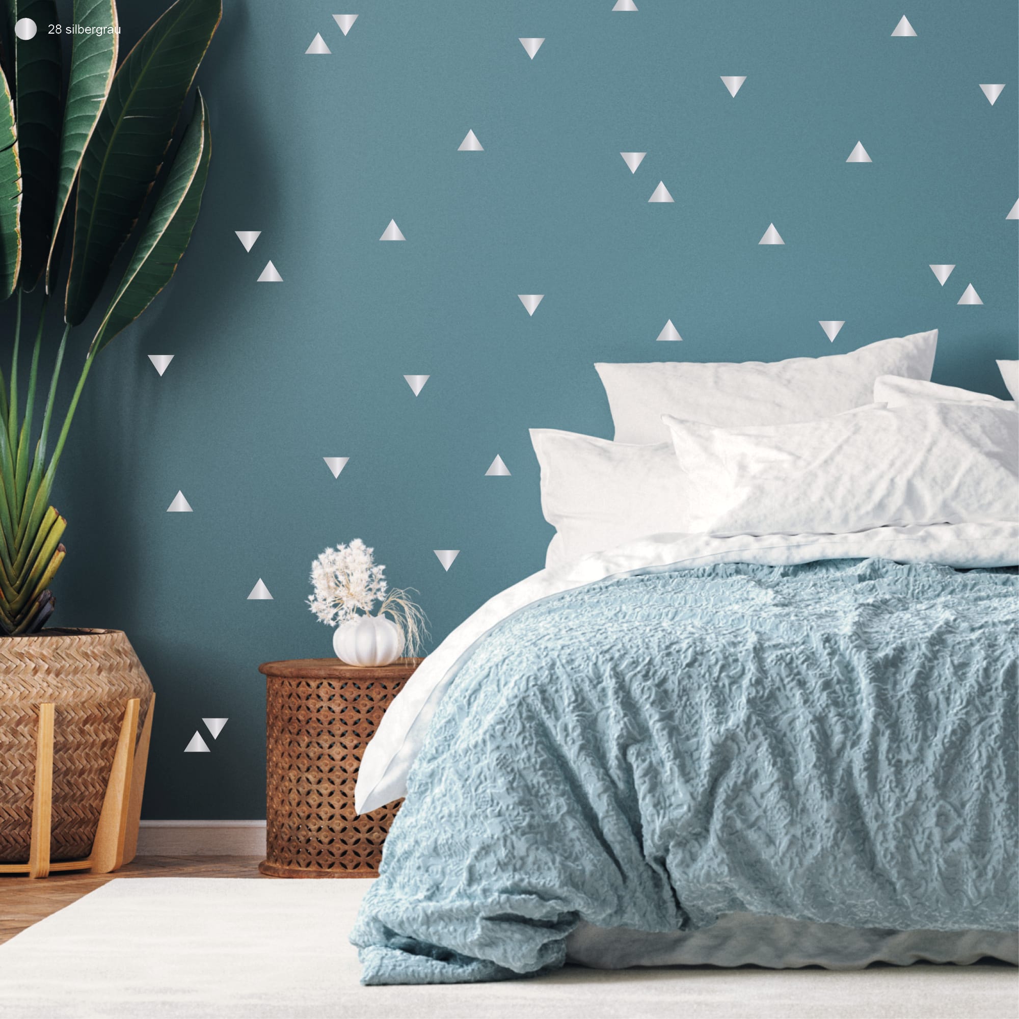 Auf dem Bild ist das Produkt: Wandtattoo Aufkleber Sticker Deko Dreiecke – 50 Stück im Set Wanddekoration zum Preis von €9.9 abgebildet.