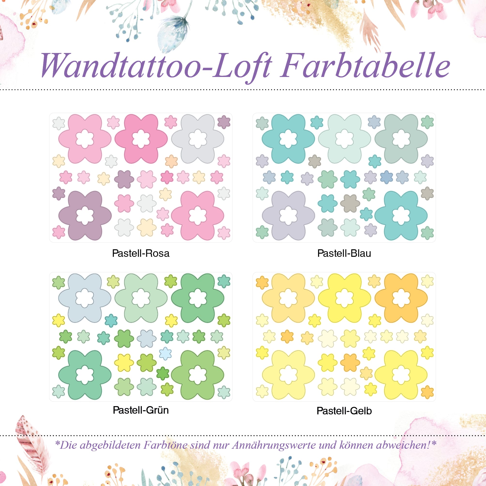 Auf dem Bild ist das Produkt: Fensterbild Frühling Blüten pastell 30teilig Pastellfarben wiederverwendbar, Dekoration Ostern Frühling zum Preis von €13.90 abgebildet.
