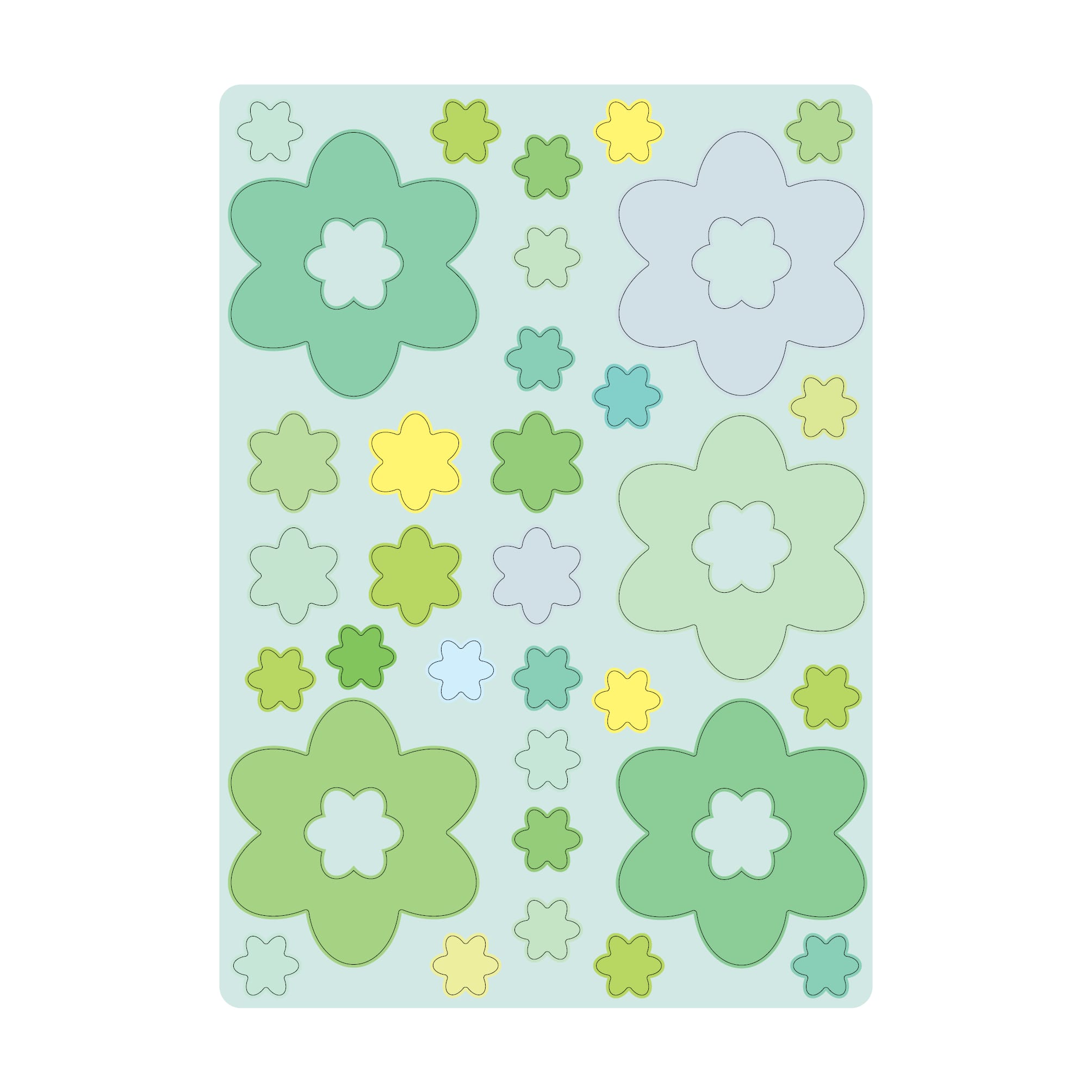 Auf dem Bild ist das Produkt: Fensterbild Frühling Blüten pastell 30teilig Pastellfarben wiederverwendbar, Dekoration Ostern Frühling zum Preis von €13.90 abgebildet.